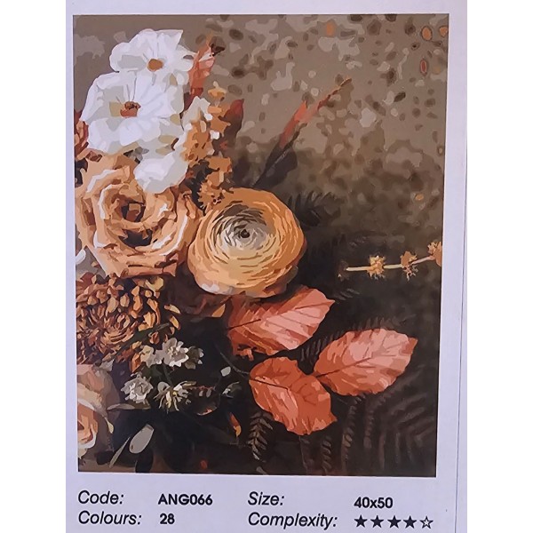 Glezna pēc numuriem Oh Art, 40x50 cm, ziedi