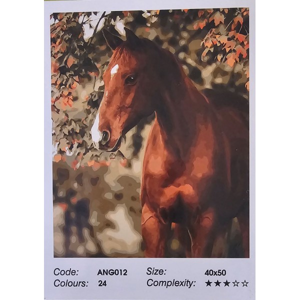 Glezna pēc numuriem Oh Art, 40x50 cm, zirgs