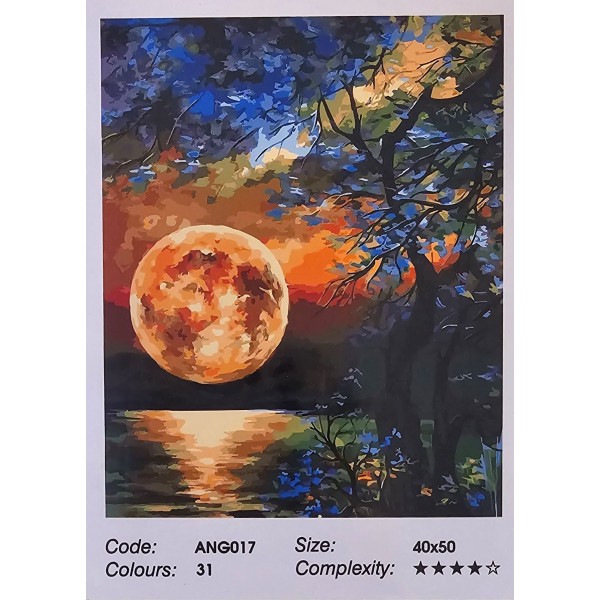 Glezna pēc numuriem Oh Art, 40x50 cm, Mēness