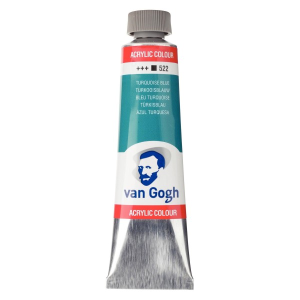 Akrila kr. van Gogh, turquoise blue 522 , tirkīza zils