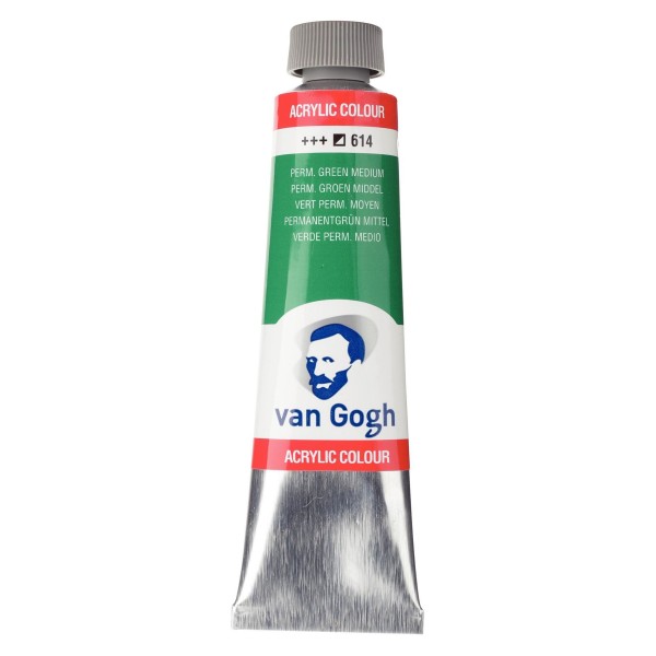 Akrila kr. van Gogh, per.green medium 614, vidēji permanenti zaļš
