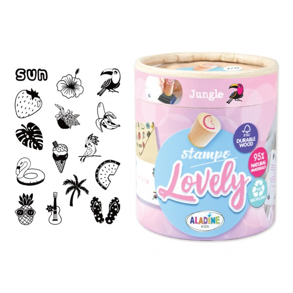 Zīmogu komplekts Aladine Lovely, Jungle, 15 gab.