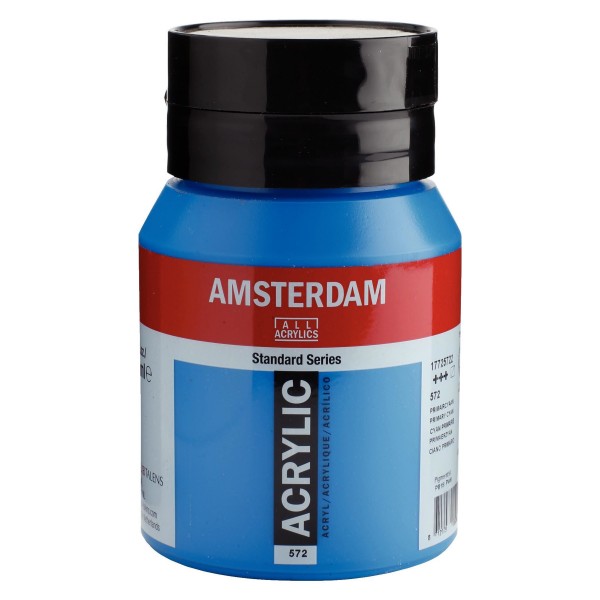 Akrila Krāsa Amsterdam  Primary cyan 572, primāri ciāna zila,500 ml 