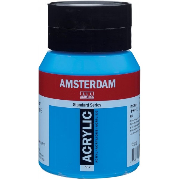 Akrila Krāsa Amsterdam  Manganese Blue Phtalo 582, Mang. zils phtalo,  500 ml 