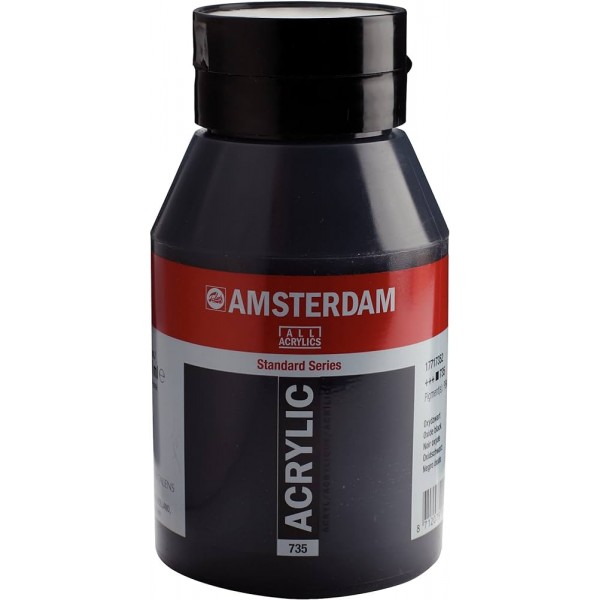 Akrila Krāsa Amsterdam  Oxide Black 735, oksīda melns, 500 ml 