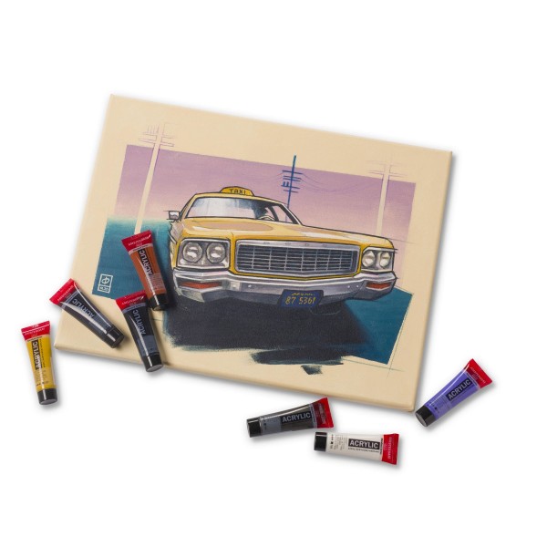 Akrila krāsu komplekts Amsterdam, 12 krāsas 20 ml,  pilsētas ainava