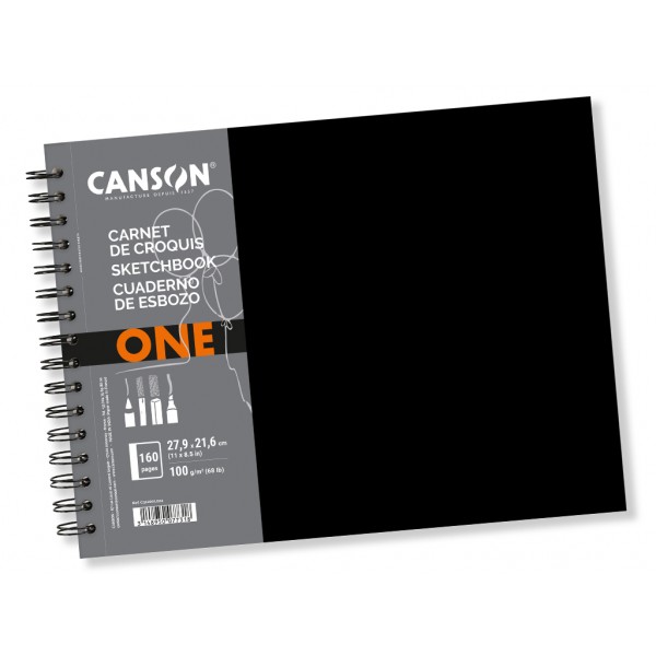 Skiču bloks cietos vākos ART Book One, ar spirāli,  27,9x 21,6 cm
