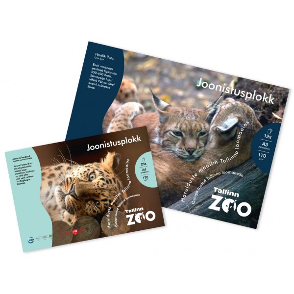 Zīmēšanas  albums Tallin Zoo, A3, 170 g/m, 12 lp