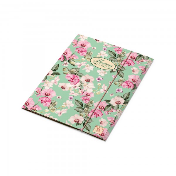 Mape ar gumiju Pigna "Nature Flowers" A4 formāts, asorti