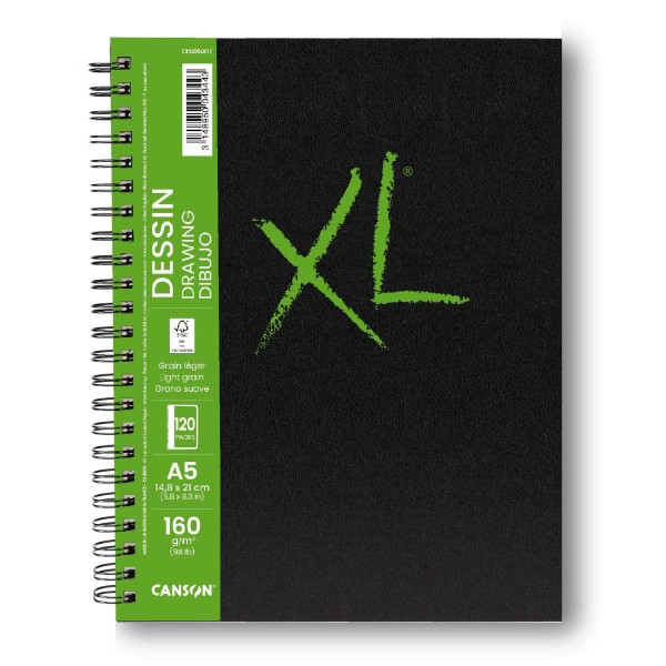Zīmēšanas bloks Canson XL Dessin,  ar spirāli, A5