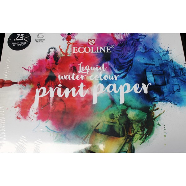 Ecoline akvareļu papīra bloks printēšanai A4, 75 lp