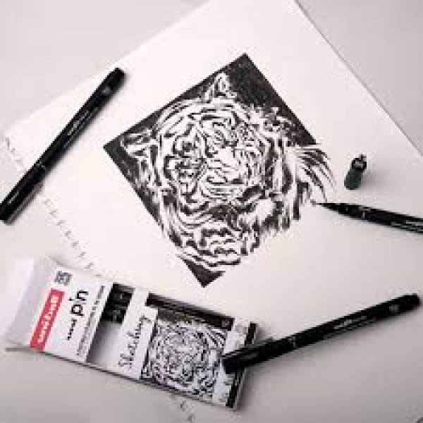 Rapidogrāfu Uni PIN komplekts, deep black, Sketching, 5.gab.