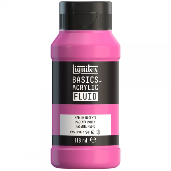 Akrila krāsa Liquitex Basics Fluid, 118ml, Medium Magenta 500