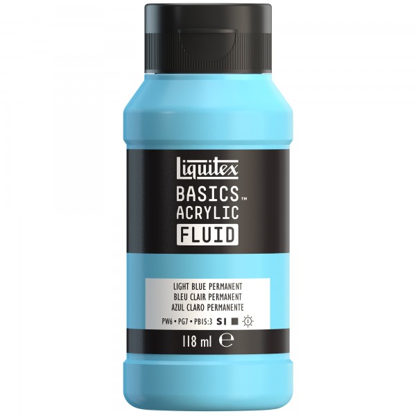 Akrila krāsa Liquitex Basics Fluid, 118ml, Light Blue Permanent 770