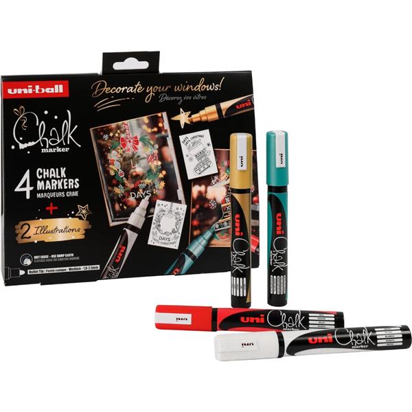 Krīta marķieru komplekts UNI Chalk PWE-5M, 4 gab.  Nr.2