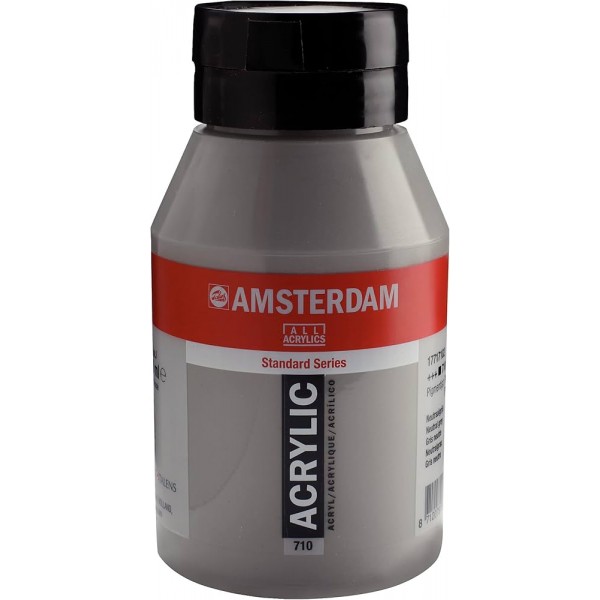 Akrila Krāsa Amsterdam  Neutral Grey 710, neitrāli pelēks, 1000 ml 