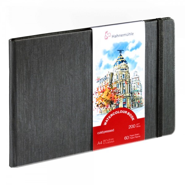 Akvareļu grāmata Hahnemuhle A4, 200g/m, 60lp, panorāmas