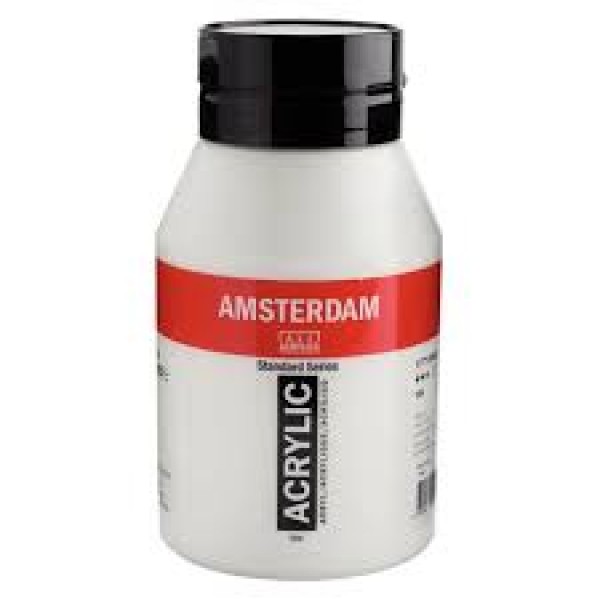 Akrila Krāsa Amsterdam  Titanium White 104, cinka balts, 1000 ml 