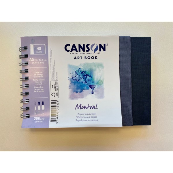 Akvareļu albums Canson Art Book Montwal; ar spirāli, 300g/m,  A5, 48 lp