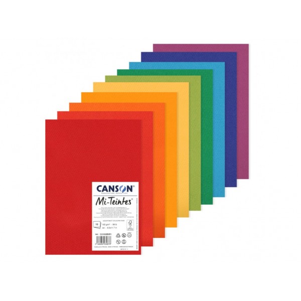 Pasteļu papīra komplekts Canson Mi-Teintes A3,Bright Colors 