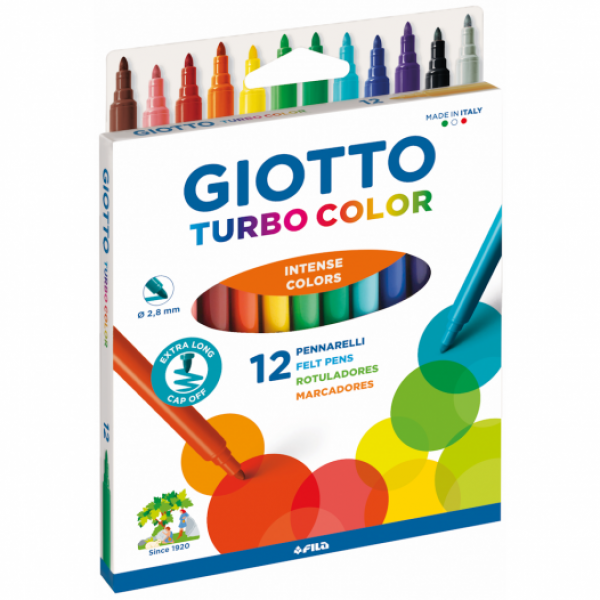 Flomāsteri Giotto, Turbo Color, 12 krāsas