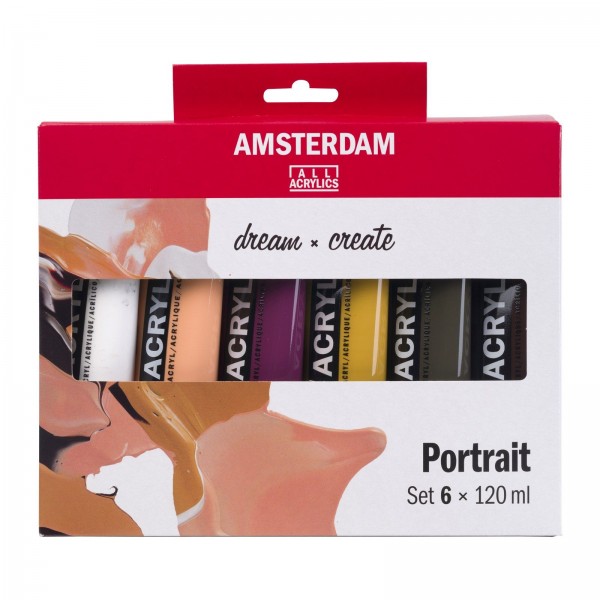 Akrila krāsu komplekts Amsterdam Portrait, 6 krāsas x 120ml
