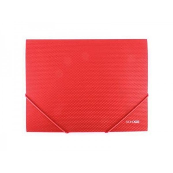 Mape ar gumiju Economix A4+ formāts (kaste), plastikāta, sarkana/rozā