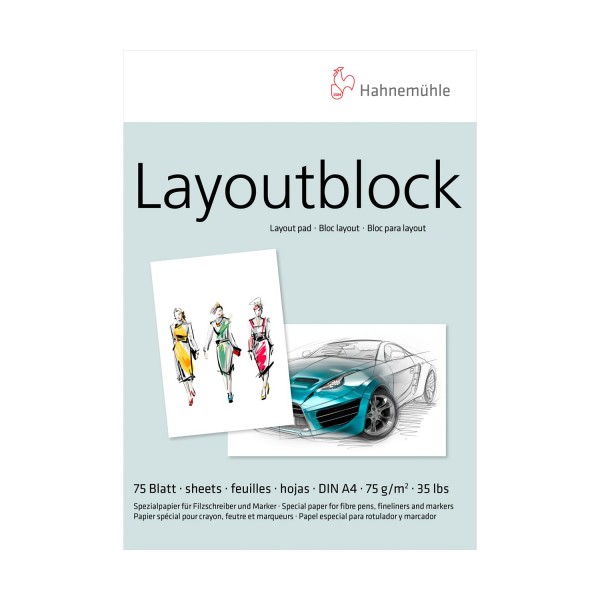 Leyoutblock Hahnemuhle, A4, 75 lp, 75gr.