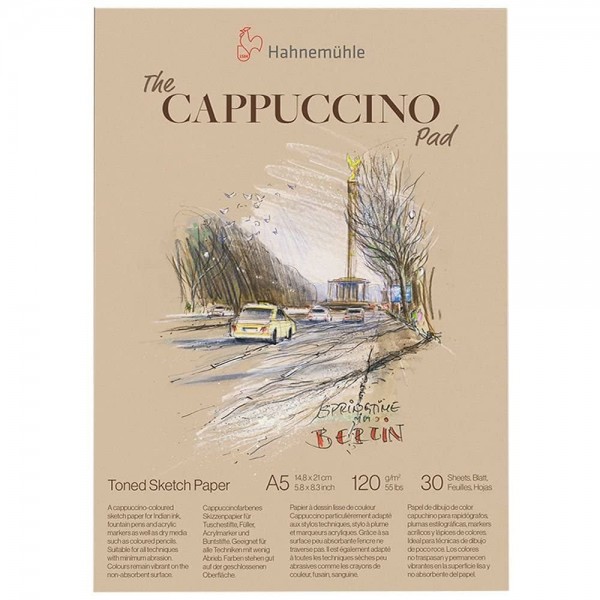 Tonēts skiču papīrs Hahnemuhle Cappuccino, A5, 30 lp, 120gr.