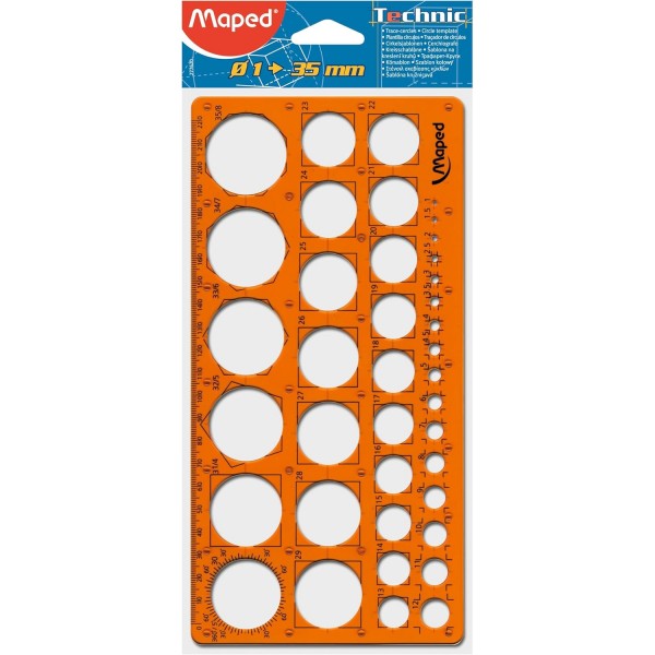 Trafarets ar riņķiem Maped, d=1-35mm
