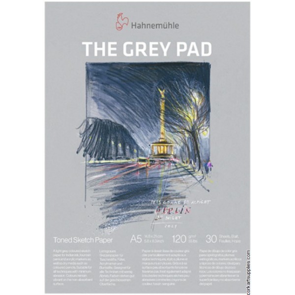 Tonēts skiču papīrs Hahnemuhle The Grey pad, A5, 30 lp, 120gr.