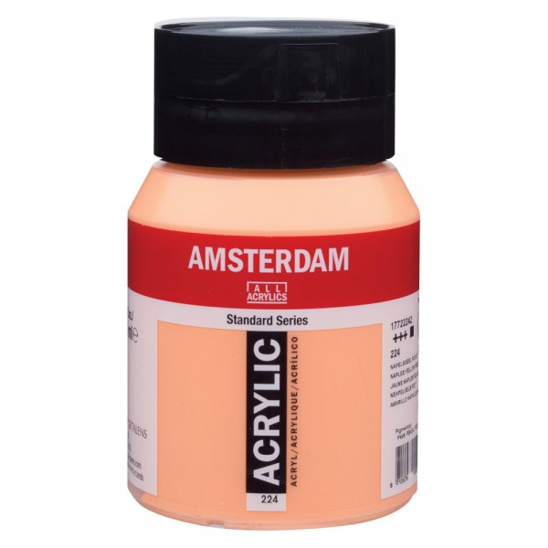 Akrila Krāsa Amsterdam  Naples Yellow Red 224 , Neapoles sarkandzeltens, 500 ml 