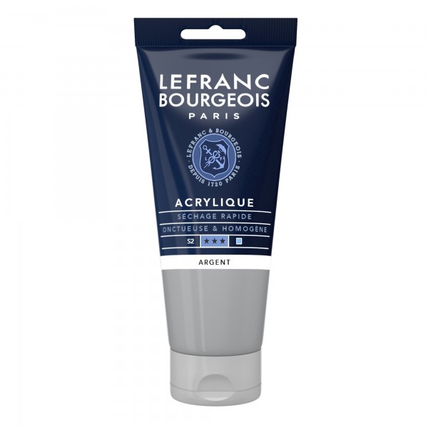 Akrila krāsa Lefranc&Bourgeois Fine, sudrabs, 80 ml