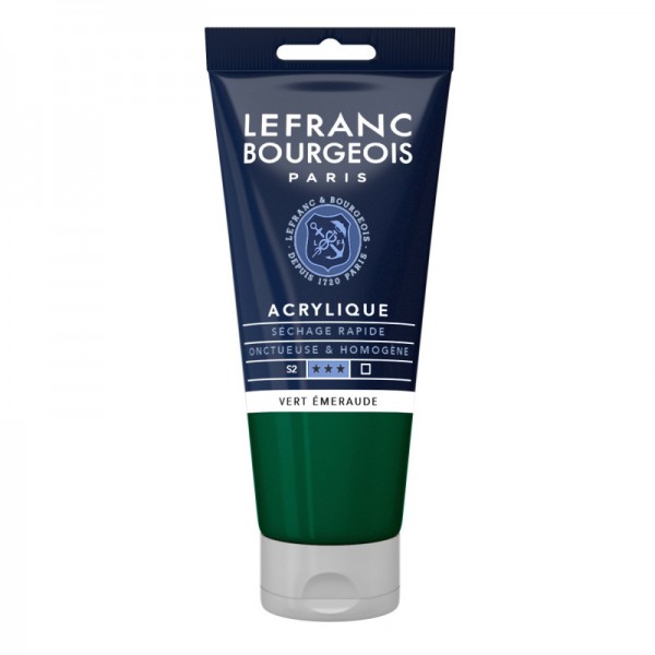 Akrila krāsa Lefranc&Bourgeois Fine, smaragda zaļš, 80 ml