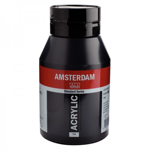 Akrila Krāsa Amsterdam  Lamp Black 702, kvēpu melns, 1000 ml 