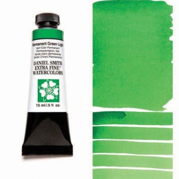 Akvareļkrāsa Daniel Smith 15 ml; Permanent Green Light , gaiši permanenti zaļa