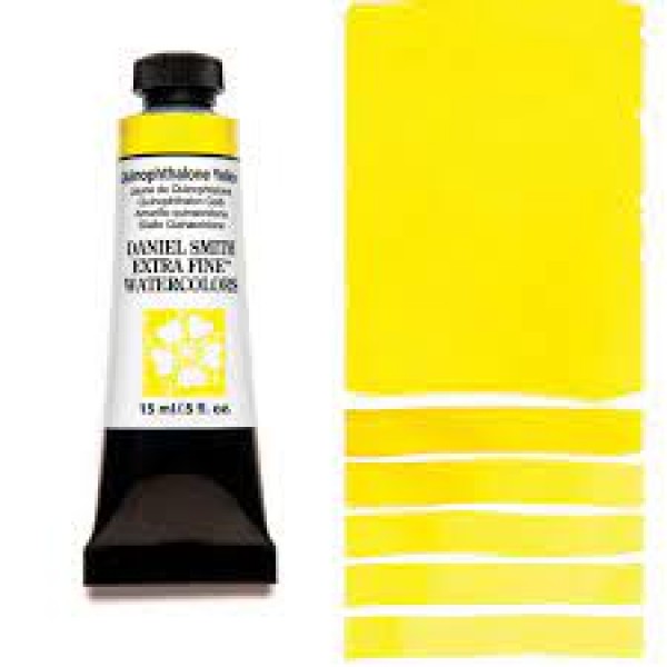Akvareļkrāsa Daniel Smith 15 ml;  Quinophthalone Yellow , dzeltenais kvinoftalons 