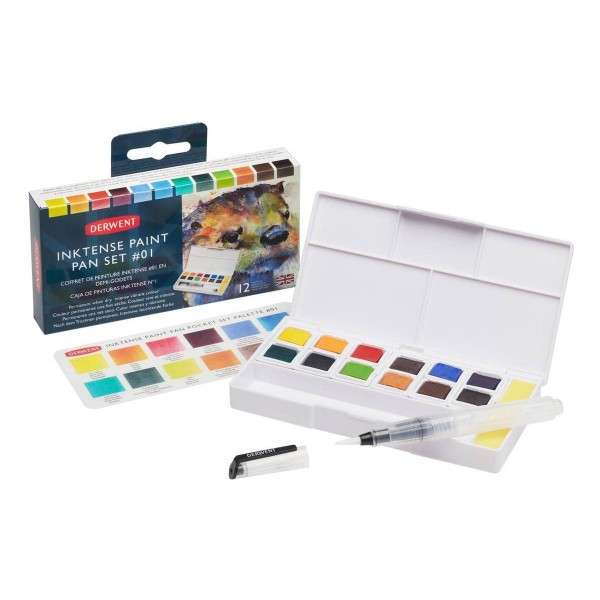 Akvareļkrāsas Derwent Inktense Ceļojuma komplekts #01,  12 gab.