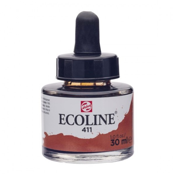 Ecoline šķidrā akvareļu krāsa 30ml, dedzināta sjenna 411