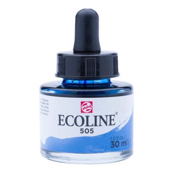 Ecoline šķidrā akvareļu krāsa 30ml, gaišs ultramarīns 505