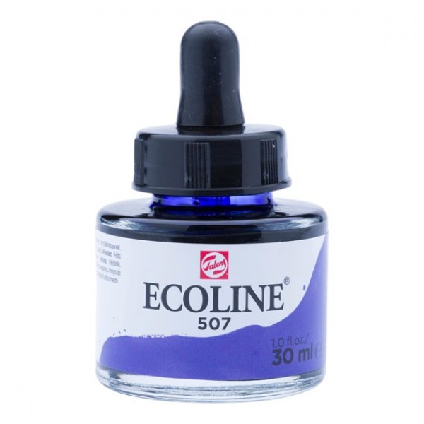 Ecoline šķidrā akvareļu krāsa 30ml, violets ultramarīns 507