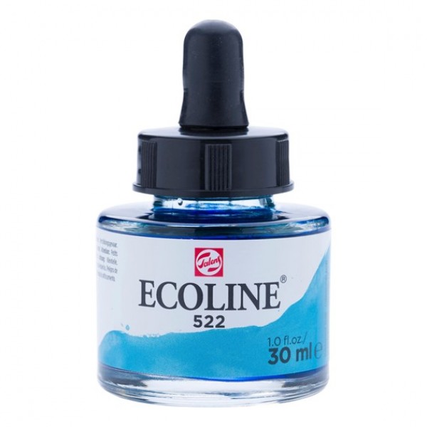 Ecoline šķidrā akvareļu krāsa 30ml, tirkīzzils 522