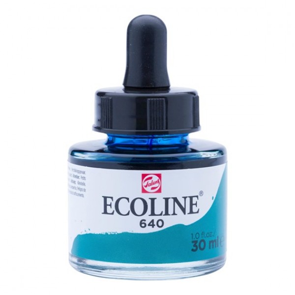 Ecoline šķidrā akvareļu krāsa 30ml, zilganzaļš 640