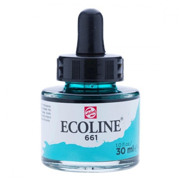 Ecoline šķidrā akvareļu krāsa 30ml, tirkīzzaļa 661