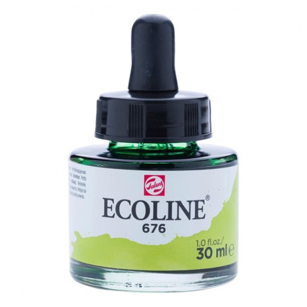 Ecoline šķidrā akvareļu krāsa 30ml, zāles zaļš 676