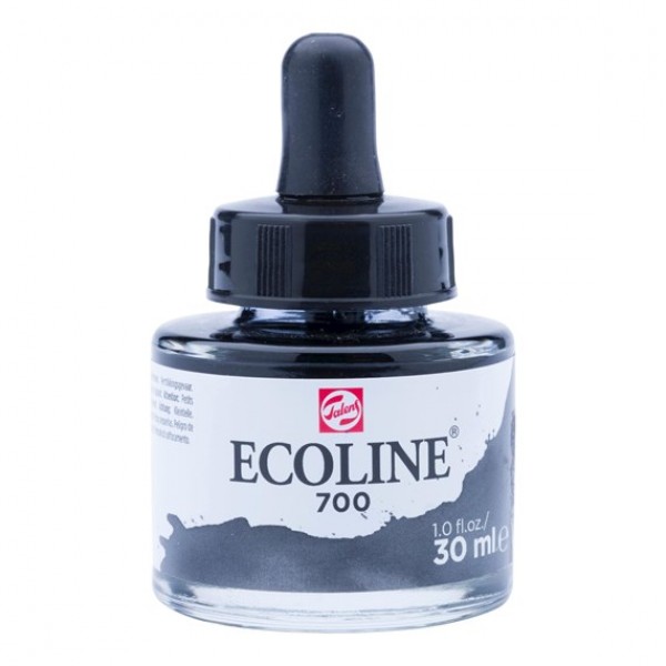 Ecoline šķidrā akvareļu krāsa 30ml, melns 700