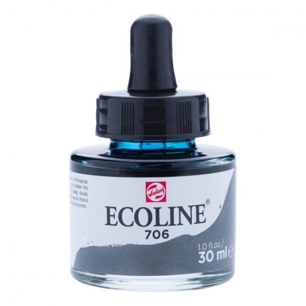 Ecoline šķidrā akvareļu krāsa 30ml, tumši pelēks 706