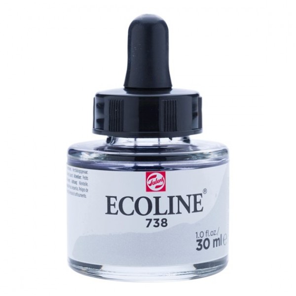 Ecoline šķidrā akvareļu krāsa 30ml, auksti pelēks gaišs 738