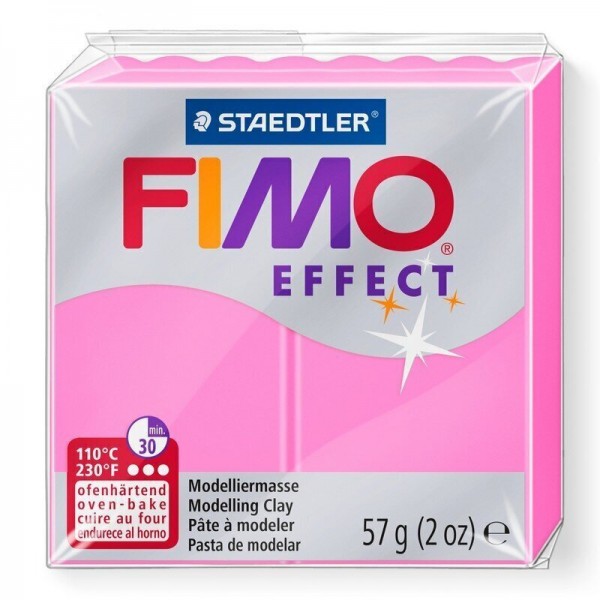 FIMO EFFECT, veidošanas masa neona rozā, 201, 57 gr