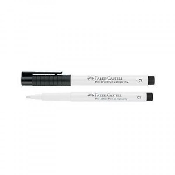 Mākslinieku flomāsters Faber-Castell PITT calligraphy, Balts 101, C